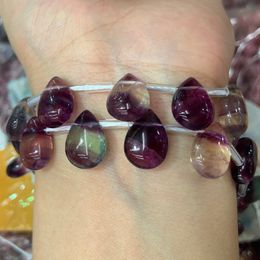 Natural Fluorite Stone Beads 15'' Drop Purple Green DIY Loose Beads For Jewelry Making Beads Bracelet Necklace Earring Gift