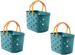 3pcs Storage Basket Household Sundries Basket Storage Organizer Household Organizer Kitchen Basket Laundry Basket Practical Organizer Plastic Small Bath Basket