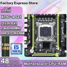 Motherboards X79 GA Motherboard MATX LGA 2011 Set With Xeon E5 2630 V2 CPU+2*8GB=16GB DDR3 ECC Memory Support Dual Channels NVME M.2 Placa