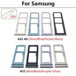 Sim SD Card Tray For Samsung A52 A72 A32 SIM Chip Holder Slot Adapter Drawer Part