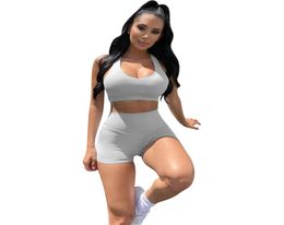Two Piece Pants Sets For Women Casual Sports Bodycon Sexy Work Out Shorts And Crop Tops Female Casual Gym Yoga Outfits Club 2 Pcs 4718372