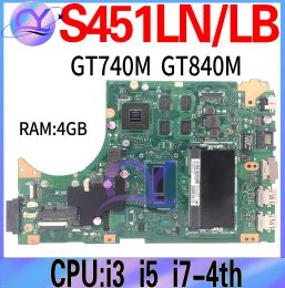 Motherboard S451L Laptop Motherboard For ASUS S451LN S451LB S451LA Mainboard CPU I3 I5 I74TH RAM4GB GT740M GT840M UMA 100% Working