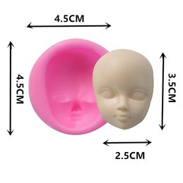 1pc Cooking Tools Silicone Mold Polymer Clay Chocolate Candy Jelly Baking 3D Baby Face DIY Girl Face Human Face