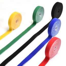 10/15/20mm Colour Self Adhesive Fastener Tape Reusable Strong Hooks Loops Sticker Cable Tie tape DIY Accessories 1yard/roll