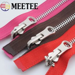 Meetee 5# Metal Zipper Open-end Double-sided Slider Pull Zippers Tailor DIY Coat Jacket Clothing Sewing Craft Supply