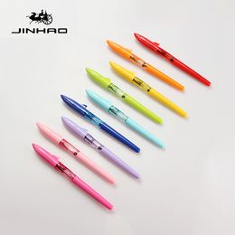 JINHAO SHAKR Series Candy Colour Fountain Pen Children Student Cute Shark Cover 0.5mm 0.38mm Ink Pens 12 Colours for Choose