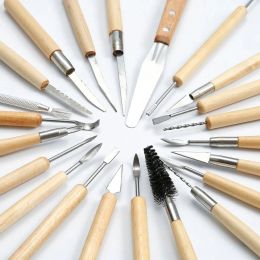 27 / 30 pieces DIY Art Clay Pottery Tool set Crafts Clay Sculpting Tool kit Pottery & Ceramics Wooden Handle Modeling Clay Tools