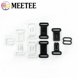 100/300/500Sets Meetee 12.5mm Plastic Adjustable Buckles O Ring Clasps Hooks Bow Tie Buckle for Bra Underwear Sewing Accessories