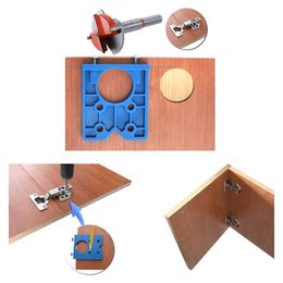 35mm Hinge Drilling Jig Concealed Guide Hinge Hole Drilling Guide Locator Woodworking Hole Opener Door Cabinet Accessories Tool