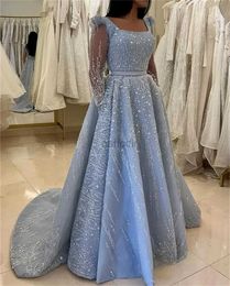 Urban Sexy Dresses Sequins Lace Prom Dresses A Line Long Sleeve 2024 Womens Formal Occasion Gowns Belt with Drag Circle Party Dress 240410