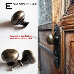 Antique Brass Bronze Single Hole Round globular Jewelry Chest Box Cabinet Cupboard Dresser Drawer Door Window Handle Pull Knob