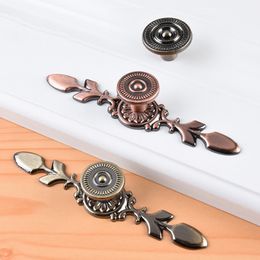 Handles For Furniture Cabinets Retro European Knobs Cosmetic Case Single Holes Wardrobe Aluminum Alloy Cupboard Drawer Pulls