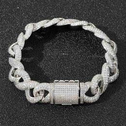 New Figure 8 Infinity Chain Cuban Chain Micro Set Diamond Chaorens Hip Hop Bracelet Hip Hop Gold Chain S925 Silver