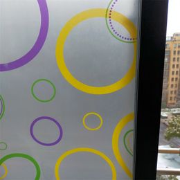 Self-Adhesive Window Glass Sticker, Color Circle, Translucent Film, Sliding Door, Bathroom, Anti-Privacy, Decorative Stick