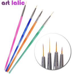 Ultra-Fine Liner Drawing Brushes for Women, Nail Art Pen, Flower Carving, Durable Painting, Manicure Tool, 4 Colors Set
