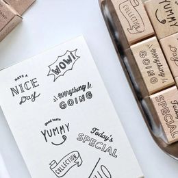 1 Pcs Life Diary Series Wooden Rubber Stamp for Scrapbook Craft DIY Scrapbooking Photo Album Student Prize Promotional Gift