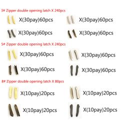 1Set Meetee Metal Zipper Double Open Latch Repair Kits Tool for 3# 5# 8# Zippers Non-slip Stopper U Shape Top Stop Replacement