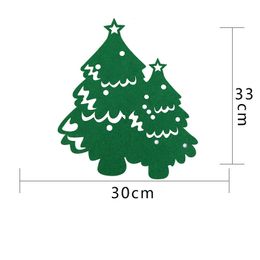 Christmas Green Tree Flake Felt Craft Wall Sticker For Children Living Bedroom School Door DIY Handmade Gifts For New Year 2022