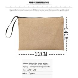 Gift for Her Linen Floral Wedding Clutch Custom Initials Print Organiser for Cosmetics Makeup Bag Pencil Bags Bolsa Feminina