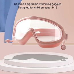 Boys Girls Swimming Goggles With Earplugs HD Waterproof Anti-fog Adjustable Swim Glasses Eyewear aged 3-15