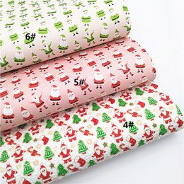 Christmas Santa Claus Custom Faux Leather Sheets Glitter Leather with Felt Backing For Bows DIY Craft Sheets Mini Rolls W217