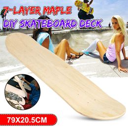 80x20cm 8-Layer Maple Blank Skateboard Double Concave Skateboards Natural Wood Skate Deck Board Skateboarder DIY Longboard Deck