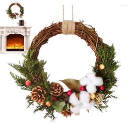 Decorative Flowers Door Wreaths For Front Outside Durable Christmas Wreath Rattan Decorations Home Wall Window