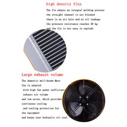 AH1012T-CA 100L/MIN Hydraulic Air Cooler Air Cooled Oil Radiator AF Series Plate Fin Hydraulic Aluminium Oil Cooler