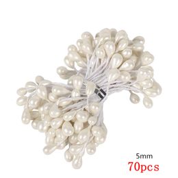 White Theme Mixed Hybrid Artificial Flower Cherry Stamen Berries Bundle DIY Cake Christmas Wedding Gift Box Wreath Decor 144pcs