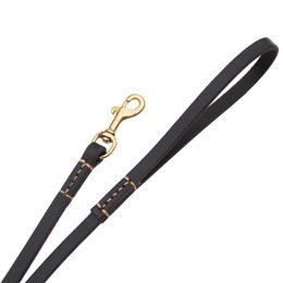 Cowhide Genuine Leather Dog Pet Walking Leash Copper Hook Training Leads for German Shepherd for Medium and Large Dogs Durable