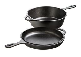 Pans Cast Iron 3.2 Quart Seasoned Combo CookerUltimate Non-Stick Skillet For Effortless Cooking