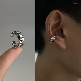 Backs Earrings 1PC Metal Texture Irregular Circle Clip For Men And Women Geometric Ear Huggies 2024 Trendy Jewelry
