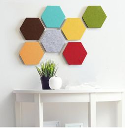 Hexagon Wall Stickers Selfadhesive Felt Sheet Panels Solid Colour Wall Sticker Message Board Wall Stickers Decorative BEC11154848375