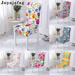 Flowers Style Elastic Cover For Dining Chairs Anti-dirty Washable Stretch Kitchen Hotel Party Chair Covers 1PC