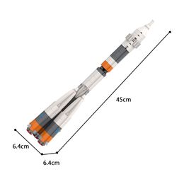 BuildMOC 1:110 Scale Space Artificial Satellite Arianeal 5 ECA Rocket Building Blocks Universe Vehicle Bricks Toys Children Gift