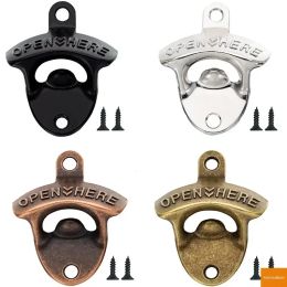 Kitchen Gadgets Bottle Opener Wall Mounted Vintage Retro Alloy Hanging Open Beer Tools Four Colours Available Bar Accessories