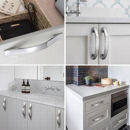 KK&FING 1PC Chrome Aluminium Alloy Cabinet Knobs and Handles Drawer Pulls Kitchen Cupboard Door Knob Furniture Handle Hardware