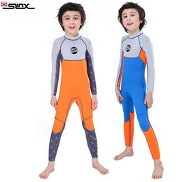 SLINX Kids Neoprene Swimsuit Wetsuits Children's Swimwear Long Sleeve High Elastic Diving Suits Snorkeling Surfing Rash Guards