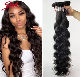 Hair Bulks Sleek Body Wave Bundles Peruvian Weave 134 PCS Human Natural 8 To 32 34 36 Inch Extensions 2209134472252