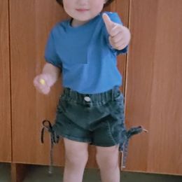 Toddler Girl Pants Denim Kids Summer Clothes Children Trousers For Baby Girl Shorts Jeans Black Blue