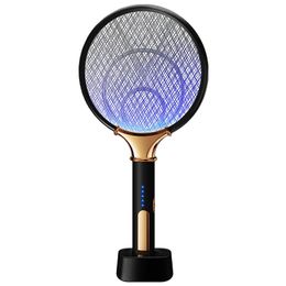 Electric Mosquito Killer with LED UV Light, Insect Zapper, Anti Mosquito Racket, Fly Swatter, USB Rechargeable, 2 in 1