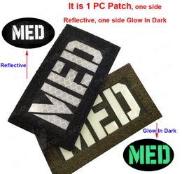 Two Sides Patch Infrared IR Reflective Patches MED K9 Dog White Glow In Dark 3D Tactical Military Patch Armband Appliqued Badges