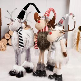 Christmas Reindeer Elk Doll Retractable Standing Toy Christmas Decorations for Home Xmas Party Gift New Year Navidad Elk 2022