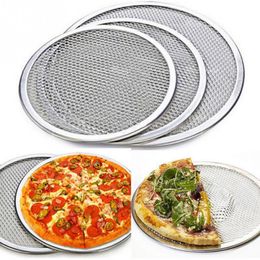 6/8/10/12/14 Inch Aluminum Pizza Screen Baking Tray Metal Net Pizza Pan Bakeware Kitchen Tools Non-stick Pizza Mold Accessories