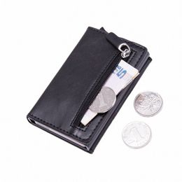 magnet Rfid Blocking Card Holder Wallets Men Thin Slim Cartera Leather Coin Purse Small Male Black Walet Mini Wallets for Men l2F4#