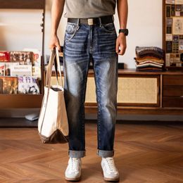 Jeans maschile 705-0002 rossi pantaloni di denim a adattamento slim coo di buona qualità in cotone pesante jeans spesso 14 once