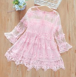 Wedding Party Dresses for Kids Summer Lace Evening Baby Outfits Tulle princess dress Children Girl Frocks Costume2807252