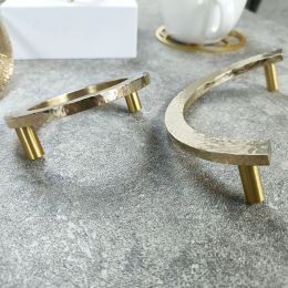 Round Hammered Brass Wardrobe Handle Furniture Knobs For Dresser Drawer Cupboard Shoes Wine Cabinet Pulls Door Bar Hardware