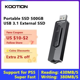 Drives KOOTION U50P External Portable Solid State Drive 500GB USB 3.1 External SSD For Windows Android Linux PS4 PS5 Retractable PSSD