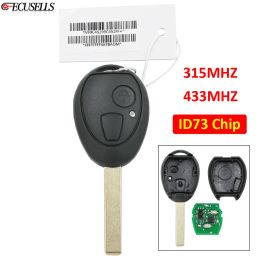 Ecusells 2B Remote Smart Car Key Fob 315MHZ 433MHZ ID73 Chip For BMW Mini Copper 2002 2003 2004 2005 for Mini Hatch, Rover 75